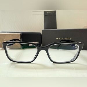 Bulgari Black Rectangular Eyeglass Frames